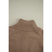 Brown Western Printed Ribbed Trim Collared Zip up Cardigan - L thumbnail