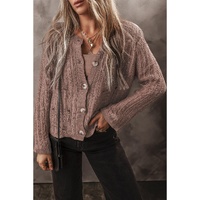Goat Cut Out Textured Knit Buttoned Cardigan - L thumbnail
