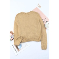 Azura Exchange Beige Front Pockets Buttons Textured Cardigan - L thumbnail