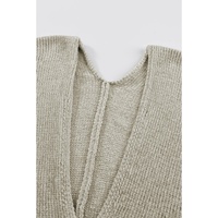 Gray Buttons Front Pocketed Sweater Cardigan - XL thumbnail