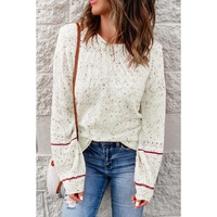 White Pilling Detail Patterned Sleeve Sweater - M thumbnail