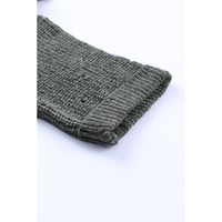 Gray Ripped Raw Hem Chunky Pullover Sweater - XL thumbnail