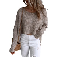 Gray Slouchy Dolman Sleeve High Low Sweater - M thumbnail