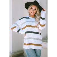 Striped Popcorn Knit Sweater - S thumbnail