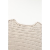 Apricot Exposed Seam Ribbed Knit Dolman Sweater - S thumbnail
