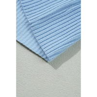 Beau Blue Patch Pocket Ribbed Knit Short Sleeve Sweater - 2XL thumbnail