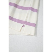 Blue Stripe Colorblock Oversized Sweater - S thumbnail