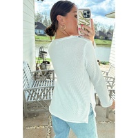 White COFFEE BEACH REPEAT Graphic Sweater - L thumbnail