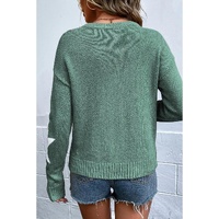 Green Star Pattern Drop Shoulder Sweater - XL thumbnail
