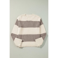 Simply Taupe Colorblock Loose Pullover Sweater - L thumbnail