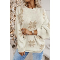 White Snowflake Christmas Tunic Sweater - M thumbnail