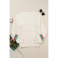 Beige Tinsel Holly Jolly Graphic Classic Sweater - M thumbnail