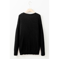 Black Tinsel Merry and Bright Graphic Christmas Sweater - L thumbnail