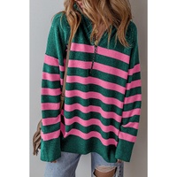 Green Collared Quarter Zipper Oversized Sweater - 3XL thumbnail