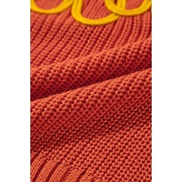 Gold Flame Thanks Giving Letter Graphic Crew Neck Sweater - L thumbnail