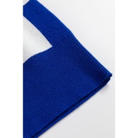 Dark Blue Cherckerboard Round Neck Sweater Vest - S thumbnail