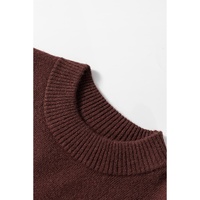 Coffee Slim Fit Mock Neck Side Slit Sweater Dress - XL thumbnail