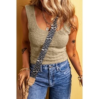 Apricot Textured U Neck Slim Fit Sweater Vest - XL thumbnail