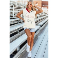 White Vintage Game Day Sweater Vest - XL thumbnail