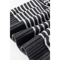 Gray Stripe Collared V Neck Sweater Vest with Pockets - M thumbnail
