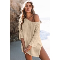 Azura Exchange Textured Knit Drop Shoulder Tee - L thumbnail