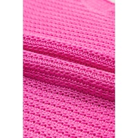 Pink Solid Loose Knit Short Dolman Sleeve Sweater - L thumbnail