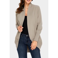 Azura Exchange Khaki Super Soft Long Sleeve Open Cardigan - 2XL thumbnail