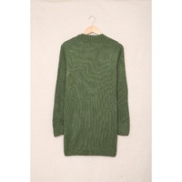 Green Front Pocket and Buttons Closure Cardigan - XL thumbnail