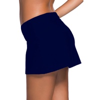 Plus Size Navy Blue Skirted Swim Bikini Bottom - 4XL thumbnail
