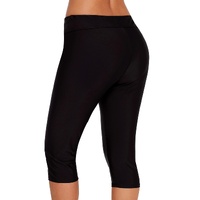 Black Mid Waist Crop Swim Leggings - S thumbnail