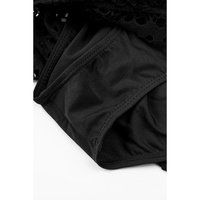 Black Lace Shorts Attached Swim Bottom - L thumbnail