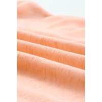 Pink Loose Fit Pockets Short Sleeve Beach Cover Up - M thumbnail