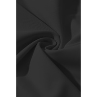 Black Deep V Neck Crossover Backless Ruched High Cut Monokini - M thumbnail
