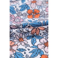 Pink Drawstring Ruched Floral Swim Dress - S thumbnail
