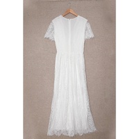 Azura Exchange White Blue Fill Your Heart Lace Maxi Dress - L thumbnail