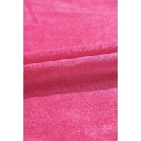 Rose Frilled Neck Smocked Bodice Velvet Dress - L thumbnail