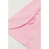 Pink V Neck Hidden Pocket Splits Maxi T-shirt Dress - M thumbnail