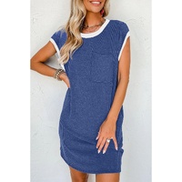 Sail Blue Rib Textured Cap Sleeve T-Shirt Dress - L thumbnail