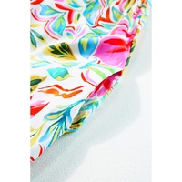 White Floral Print Ruffled Sleeveless Midi Dress - L thumbnail
