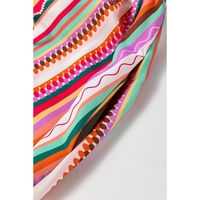 Multicolour Striped Thin Straps Smocked Back Boho Maxi Dress - L thumbnail