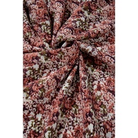 Brown Floral Print Split Front Tiered Frilled V Neck Midi Dress - L thumbnail