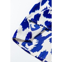 Blue Western Abstract Geometric Printed Maxi Dress - XL thumbnail