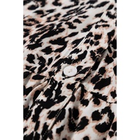 Apricot Leopard Print Tiered Wide Sleeve Maxi Dress - L thumbnail