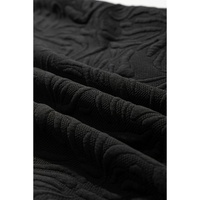 Black Jacquard Textured Quarter Zipper Shift Mini Dress - S thumbnail