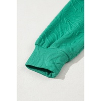 Sea Green Jacquard Textured Quarter Zipper Shift Mini Dress - M thumbnail