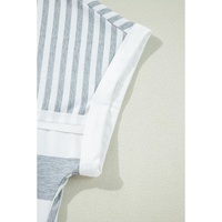 Azura Exchange Gray Stripe Mixed Printed Short Sleeve Shift Mini T Shirt Dress - L thumbnail