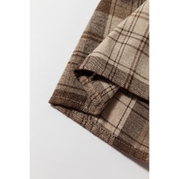 Beige Plaid Patchwork High Waist Sweatshirt Mini Dress - S thumbnail