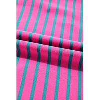 Azura Exchange Pink Stripe Collared V Neck Puff Sleeve T Shirt Dress - L thumbnail