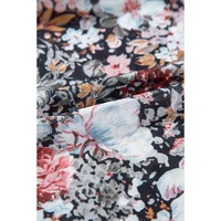 Brown Floral Allover Print Mock Neck Bodycon Long Sleeve Midi Dress - L thumbnail