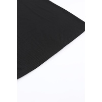 Black Solid Color Ribbed Crop Top Long Pants Set - XL thumbnail